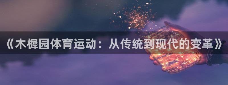 必一运动体育官网入口：《木樨园体育运动：从传统到现代的变革》